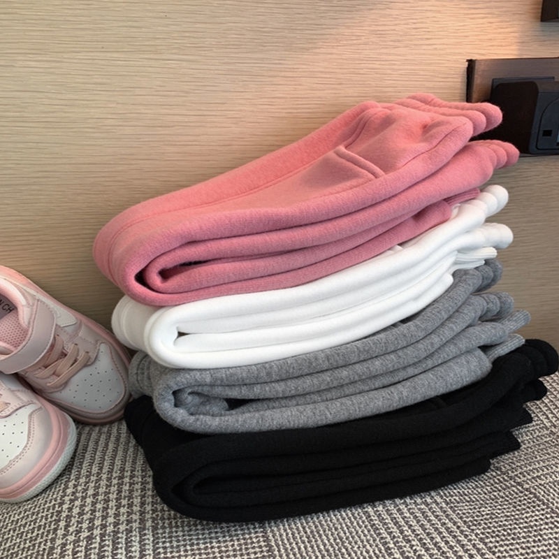 Quần nỉ thể thao lót lông cừu dày ấm cho bé trai bé gái từ 10kg-30kg,Quần Thể Thao Thời Trang Mùa Đông Dành Cho Bé Gái