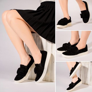 GIày hiệu Dune búp bê - ANh QUốc Nhung Đen Thắt Nơ