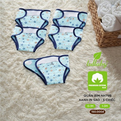 LULLABY - NH79B - Set 5 chiếc quần bỉm cho bé sơ sinh