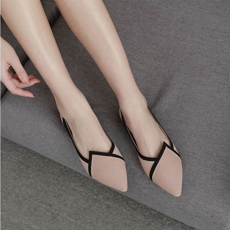 Giày búp bê da lộn mũi nhọn đế mềm thời trang mùa thu 2020 xinh xắn cho nữ
