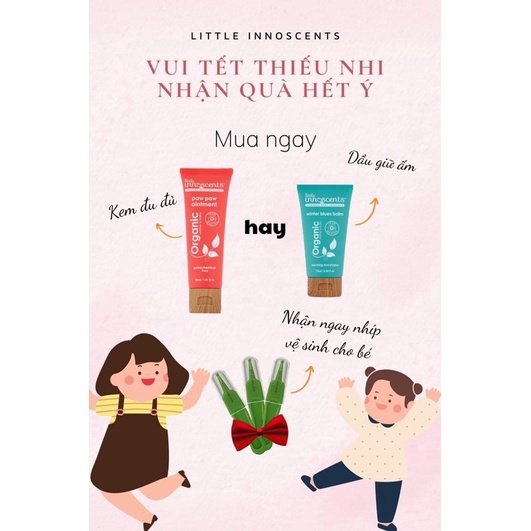 ( NK CHÍNH HÃNG-MẪU MỚI) Kem đu đủ đa năng cho bé từ 0m Organic Little Inoscents 30ml