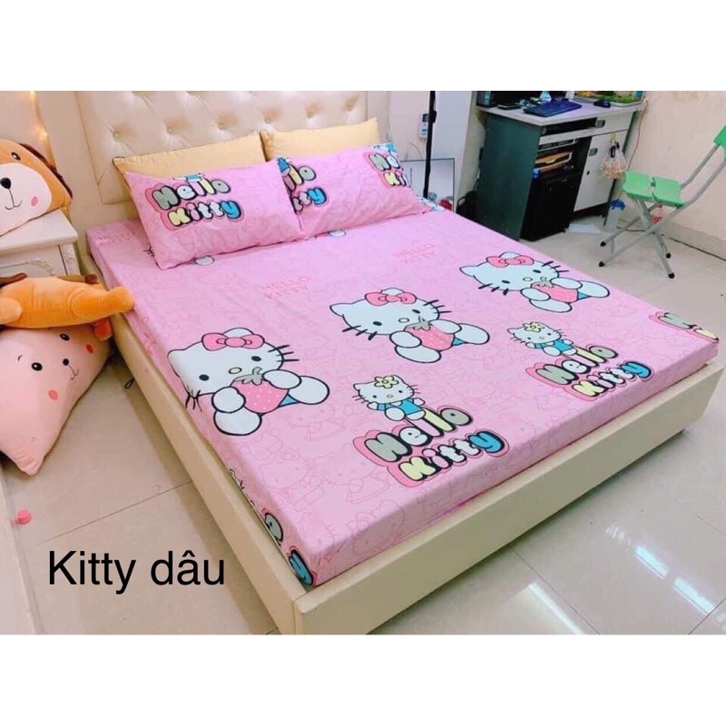 Bộ ga giường vỏ gối cotton poly (1 drap giường + 2 vỏ gối nằm) | BigBuy360 - bigbuy360.vn