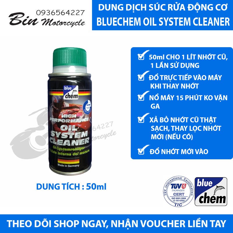 BLUECHEM OIL SYSTEM CLEANER - DUNG DỊCH SÚC ĐỘNG CƠ 50ml