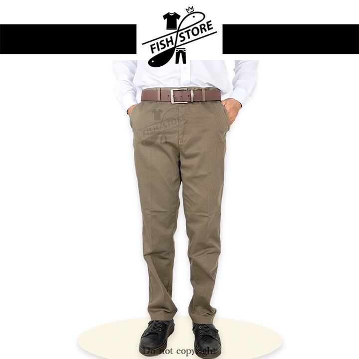 Quần kaki nam trung niên đẹp ống suông cao cấp vải dày FF43C