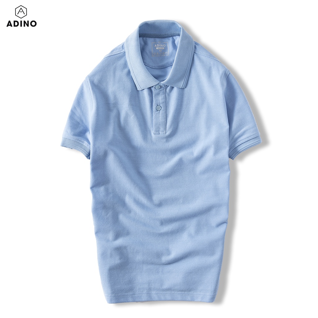 Áo polo nam  phối viền ADINO vải cotton polyester dáng công sở slimfit hơi ôm trẻ trung AP8089