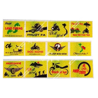 Tem decal phượt phản quang (giá 1 cái)