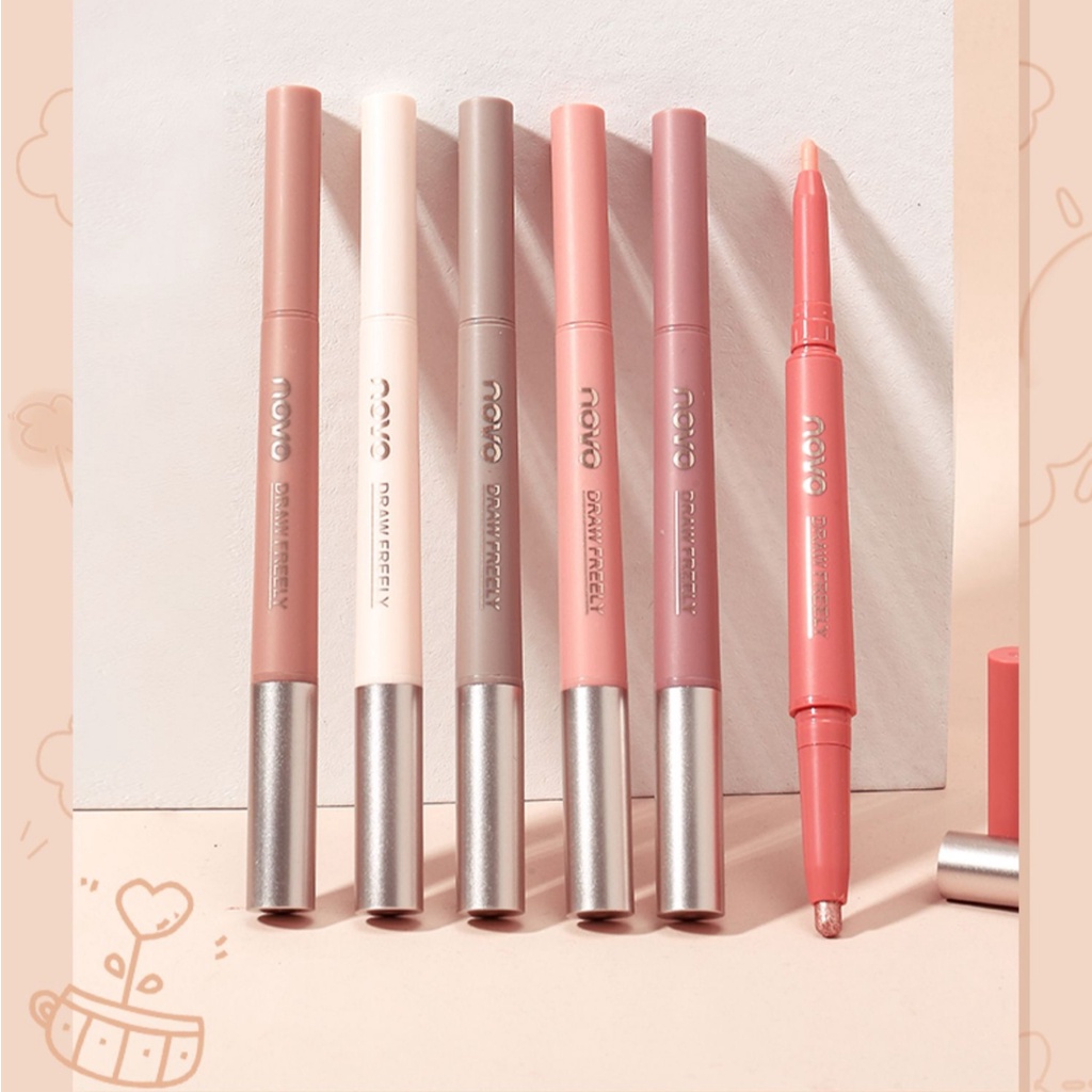 Nhũ mắt 2 đầu NOVO dạng bút Star Eyes Clever Lying Silkworm Pen bắt sáng bền màu NOVO49