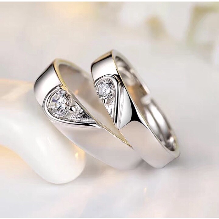 Nhẫn đôi bạc nam nữ bạc ta xịn không xỉn màu, nhẫn cặp tình yêu - Mã TSJC21