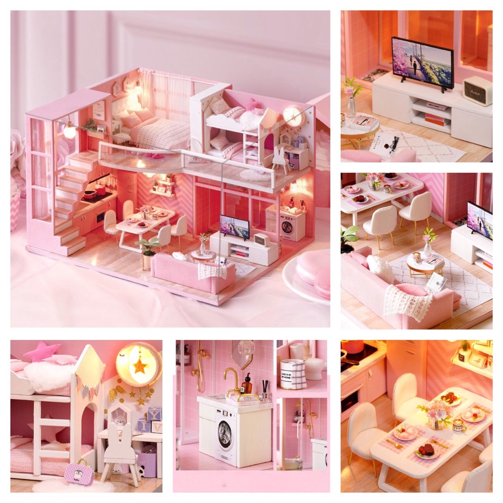 Mô Hình Lắp Láp Nhà Búp Bê DIY - Ngôi Nhà Mơ Ước Tặng  Keo Sữa