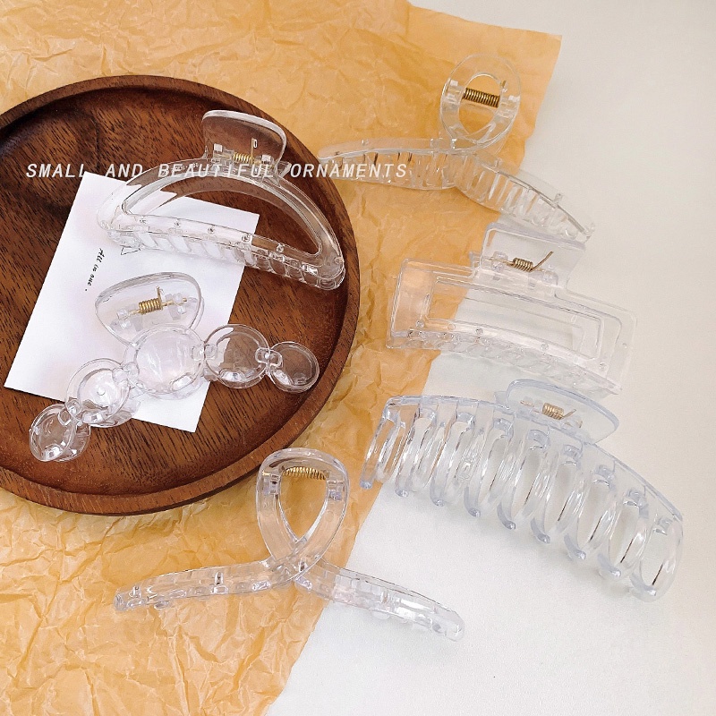 Kẹp tóc màu trong suốt đơn giản kiểu Hàn Quốc