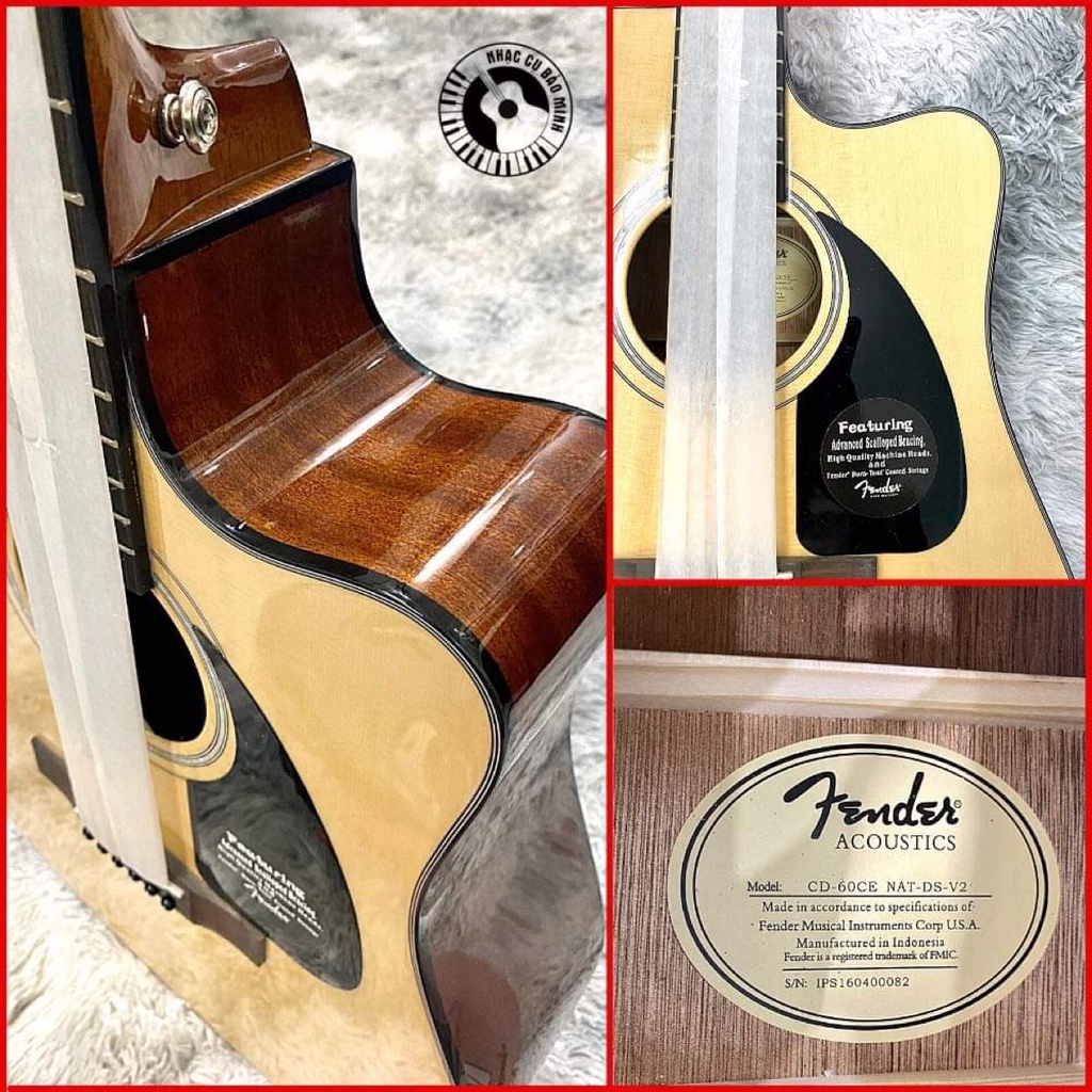 Guitar acoustic Fender CD-60 full gỗ gắn sẵn EQ Fishman. Tặng kèm phụ kiện guitar