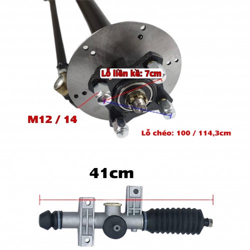 Cầu trước xe tự chế 4 bánh phanh đĩa