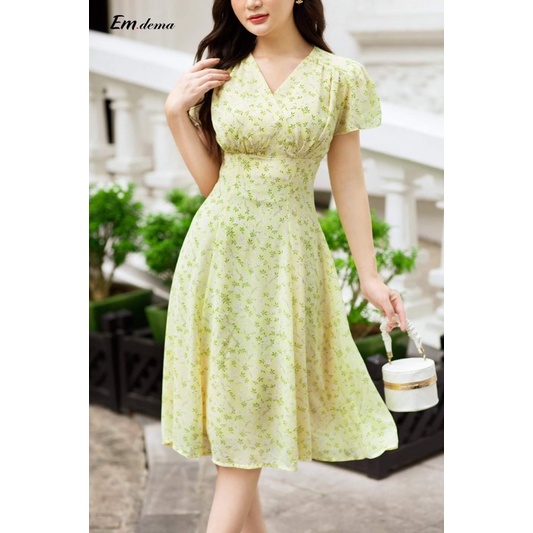 Váy đầm công sở hoa thiết kế nhẹ nhàng, thướt tha ❤EMDEMA❤️