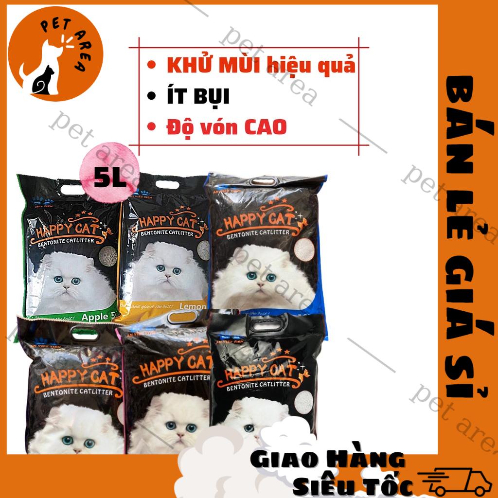 [Chính hãng][Gía Rẻ][Date xa]Cát Vệ Sinh Mèo Happy Cat 5L Khử Mùi Hiệu Qủa, Vón Tốt