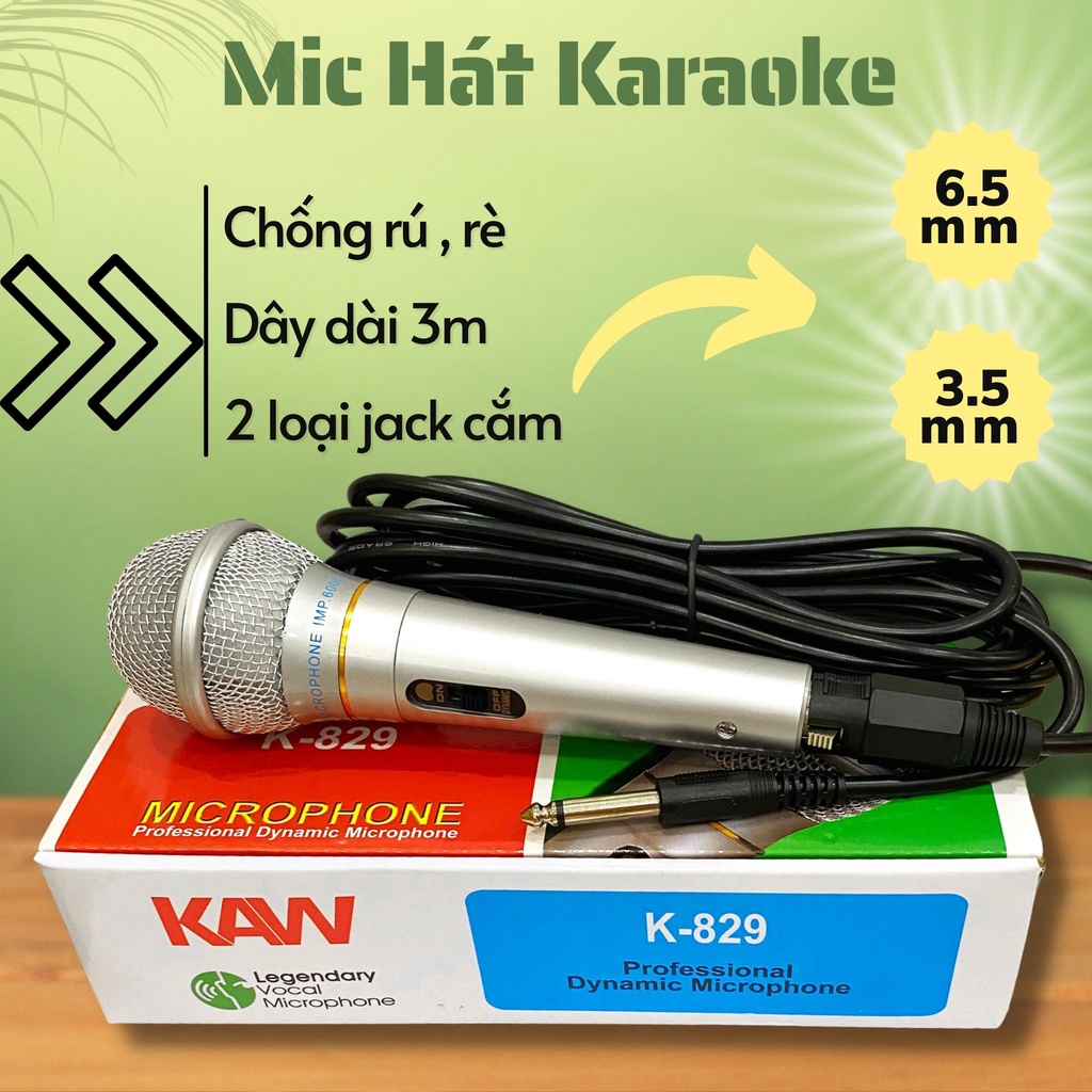 Micro hát karaoke chất lượng cao cấp thế hệ mới chống hú, chống rè, lọc âm cực tốt 💦 Bảo hành uy tín