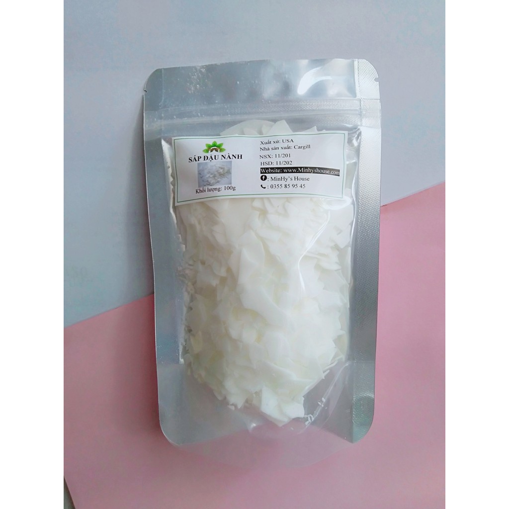 Gói 100g Sáp đậu Nành Mỹ dạng vảy mảnh_ Soy Wax