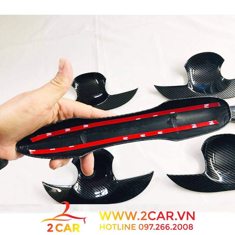Ốp tay nắm, hõm cửa carbon xe Toyota Corolla Cross 2020-2021 chất liệu Cacbon cao cấp