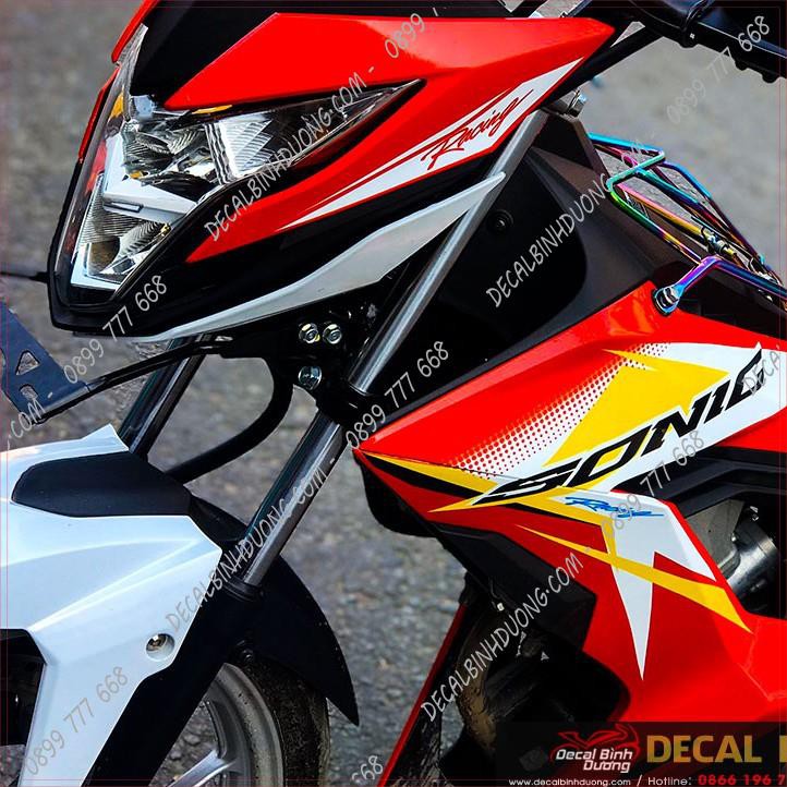 Decal Xe Máy - Tem Trùm Sonic 150 Trắng Đỏ Đơn Giản Đẹp Nhất