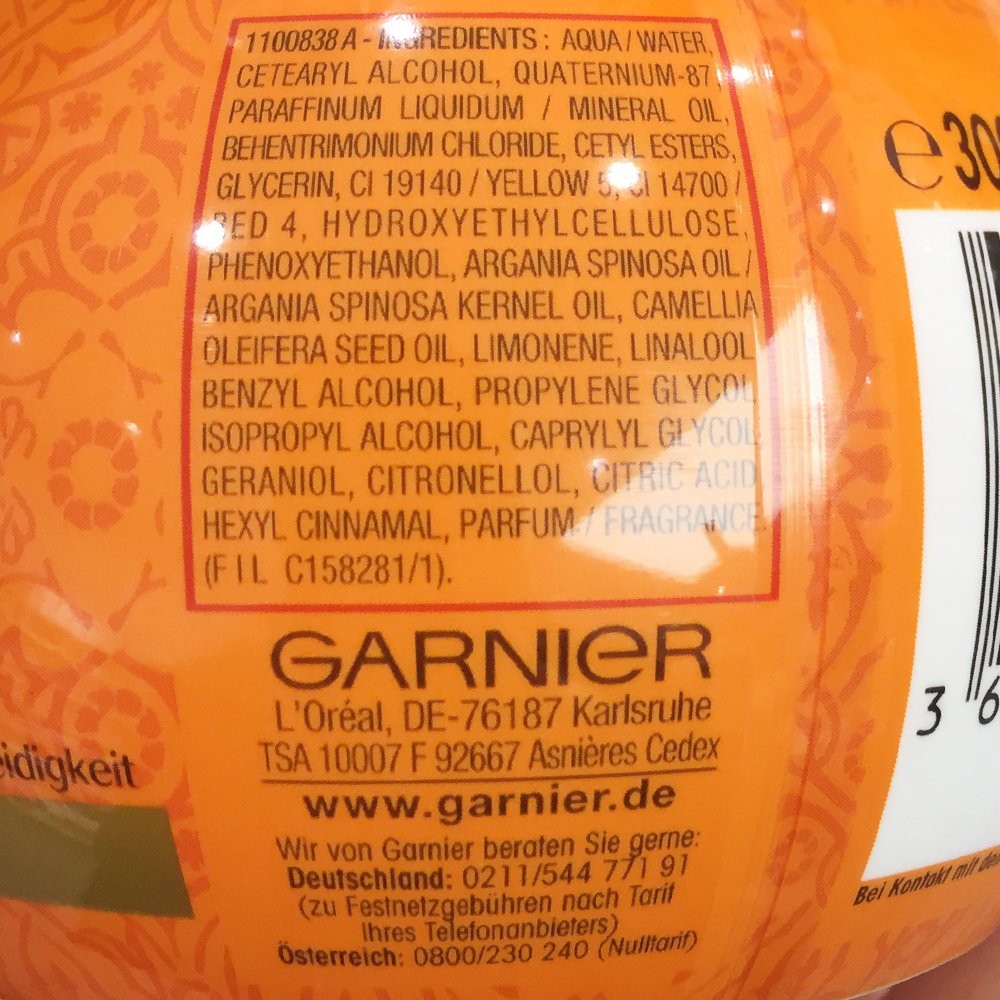 Kem ủ tóc [Germany] GARNIER Wahre Schätze Argan- & Camelia-Öl, 300ml