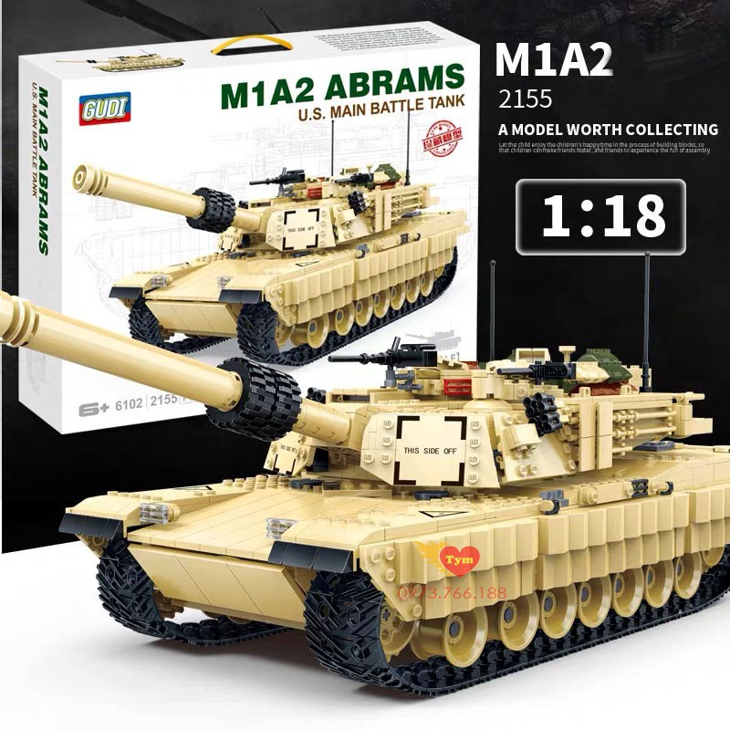 lego xe tăng chiến đấu M1A2  GuDi Tank 6102 Phiên Bản Khủng Đồ chơi Xếp hình cho bé trai xingbao