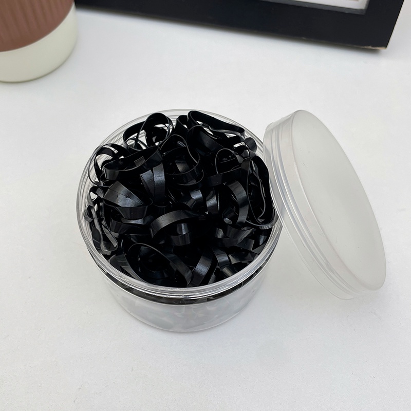 Dây Buộc Tóc Cao Su Màu Đen Cỡ Nhỏ Sử Dụng Một Lần Dành Cho Bạn Nữ