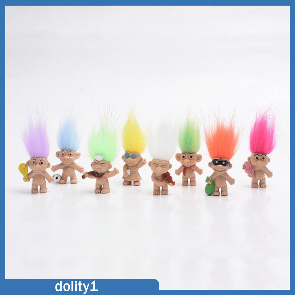 Set 8 Mô Hình Đồ Chơi Búp Bê Troll May Mắn Phong Cách Cổ Điển