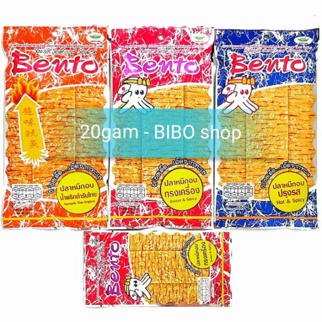 [ĐỎ,CAM,XANH] 36 gói lớn 20gam mực Bento Thái Lan