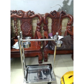 Cầu đứng có thang inox 304 cao cấp nhập khẩu, có bánh xe dành cho dòng vẹt trung và to