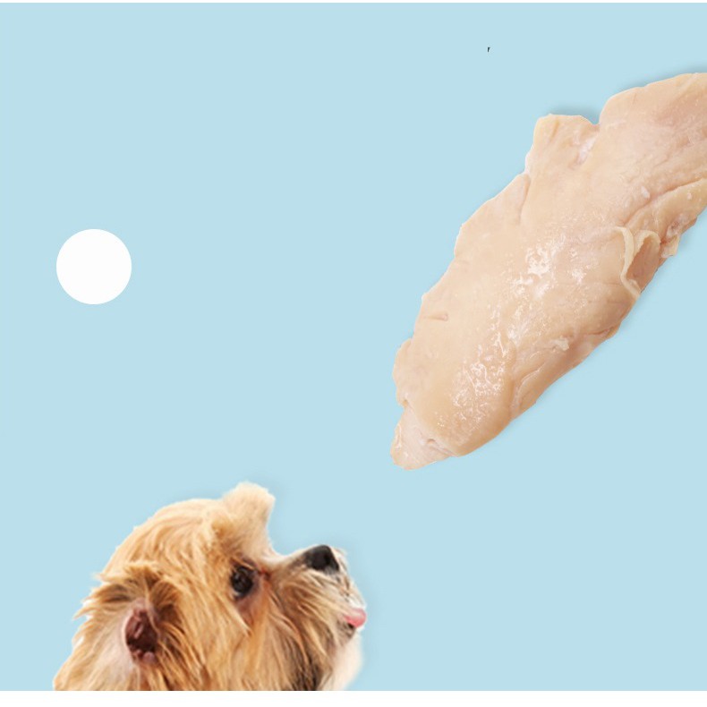 Hanpet.GV- Thịt gà hấp Steamed chicken gói 40gr- đồ ăn cho mèo thức ăn chó dạng mềm thức ăn thưởng cho mèo