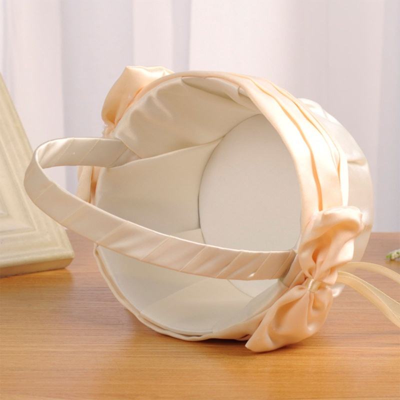 Giỏ Hoa Bằng Vải Satin Xinh Xắn Trang Trí Tiệc Cưới