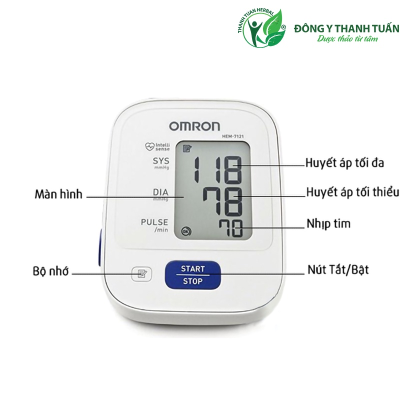 [Hỗ trợ mùa dịch] Máy đo huyết áp bắp tay Omron HEM-7121 Nhật bản - BH 5 năm