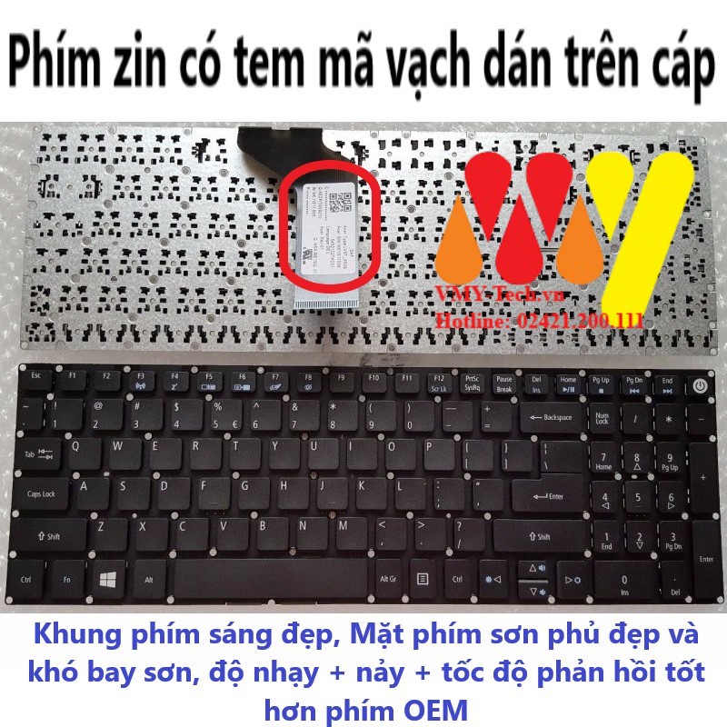 Bà phím laptop Acer Aspire E5-573 E5-722 E5-772 V3-574G E5-532G E5-722 E5-522 E5-574