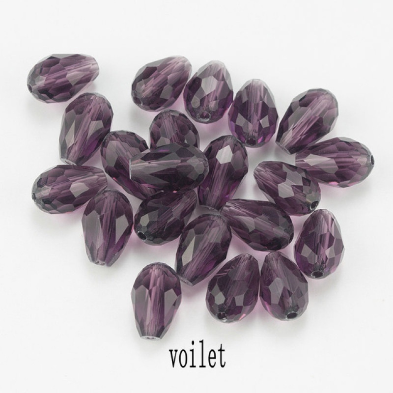 Bộ 70 hạt pha lê hình giọt nước 6x8mm dùng làm trang sức thủ công tiện dụng