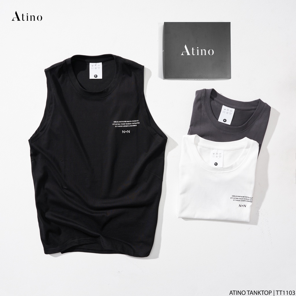 Áo Tank Top Nam AMBJIS ATINO Chất Cotton Thoáng Mát form Regular TT1103