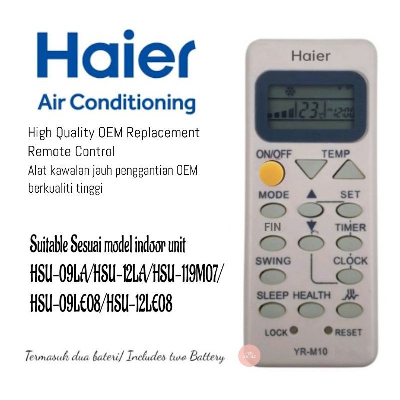 HAIER Điều Khiển Từ Xa Cho Máy Điều Hòa YL-M05/YL-M07/YL-M10/YR-M10