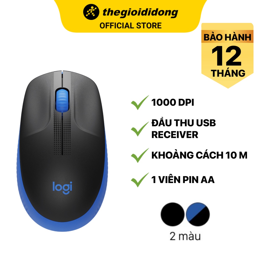 Chuột Không Dây Logitech M190 1000 DPI - Hàng chính hãng - BH 12 tháng