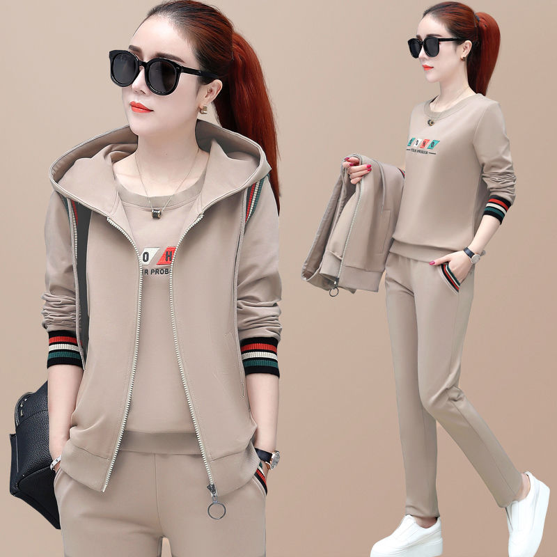 Set 3 món áo khoác dài tay + bộ đồ thể thao phong cách Hàn Quốc 2020 cho nữ
