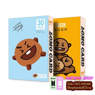 Lomo card bt21 bts shooky dễ thương - suga