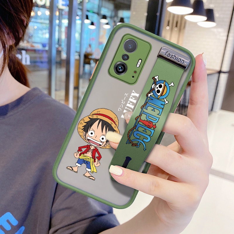 Ốp Điện Thoại Siêu Mỏng Chống Sốc Họa Tiết Hoạt Hình Luffy Có Dây Đeo Bảo Vệ Ống Kính Máy Ảnh Cho Xiaomi 11T 11T Pro