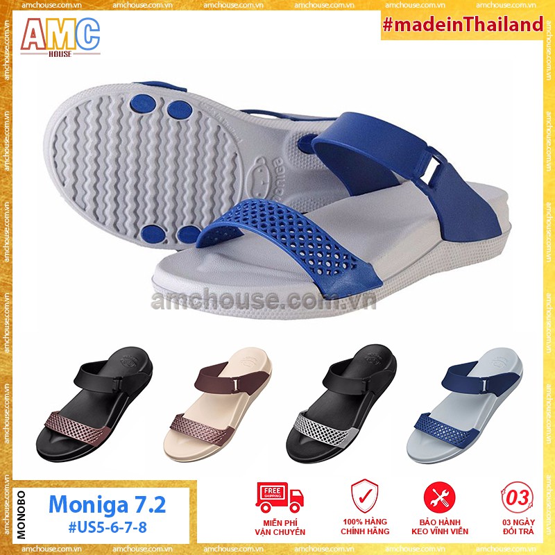 Dép Thái Lan nữ MONOBO hai quai đế cao siêu nhẹ, êm - MONIGA 7.2