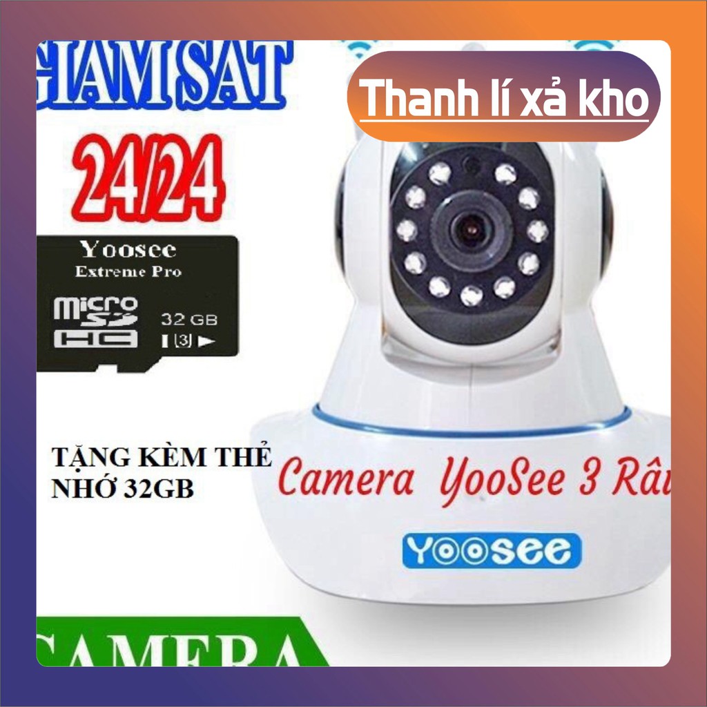 [SIÊU RẺ] Camera Ip Yoose 3 Râu Xoay 360 Độ Bắt Wifi Cực Khỏe Hàng Loại 1 Bảo Hành 6 Tháng Có Video Hướng dẫn Tự cài Đặt