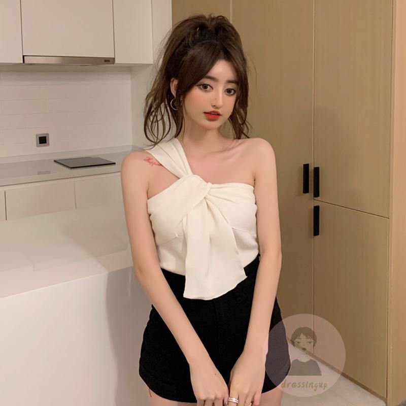 Áo Ba Lỗ Màu Trơn Dáng Ôm Hở Vai Gợi Cảm Cho Nữ