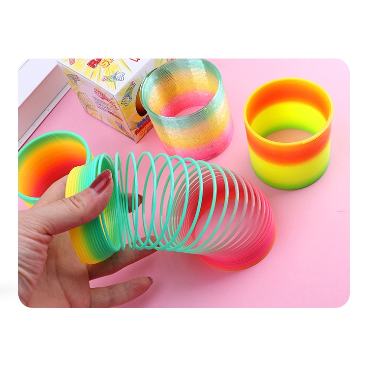 Đồ Chơi Lò Xo Xoắn Lò Xo Bằng Nhựa Màu Cầu Vồng Giáo Dục Sớm Cho Bé (1448LXX)