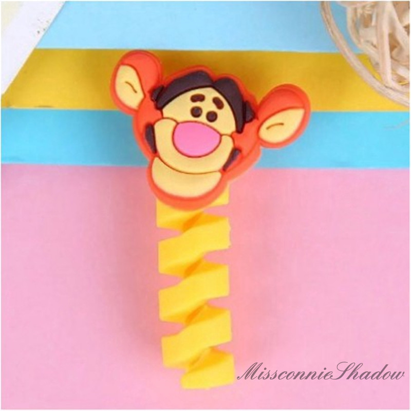 MissConnie Phụ kiện bảo vệ đầu dây cáp điện thoại tiện dụng thiết kế hoạt hình đáng yêu