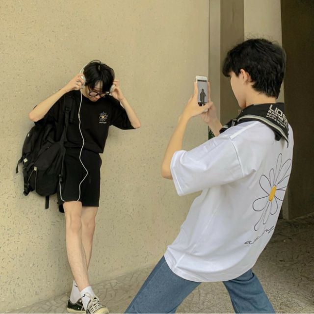 Áo thun tay lỡ Unisex in bông sau lưng