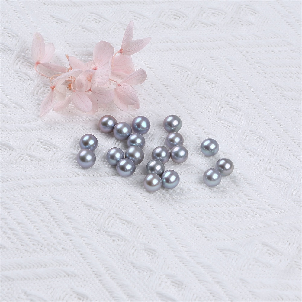 Hạt Ngọc Trai Tròn Màu Xám 8-8.5mm Chất Lượng Cao Dùng Làm Đồ Trang Sức