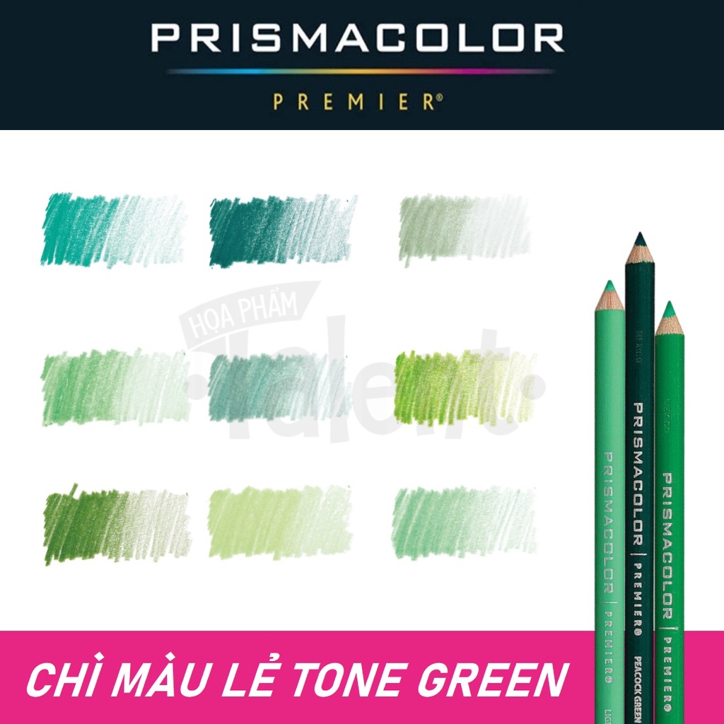 - Bút chì màu PRISMACOLOR Premier Soft Core - Tone Xanh Lá