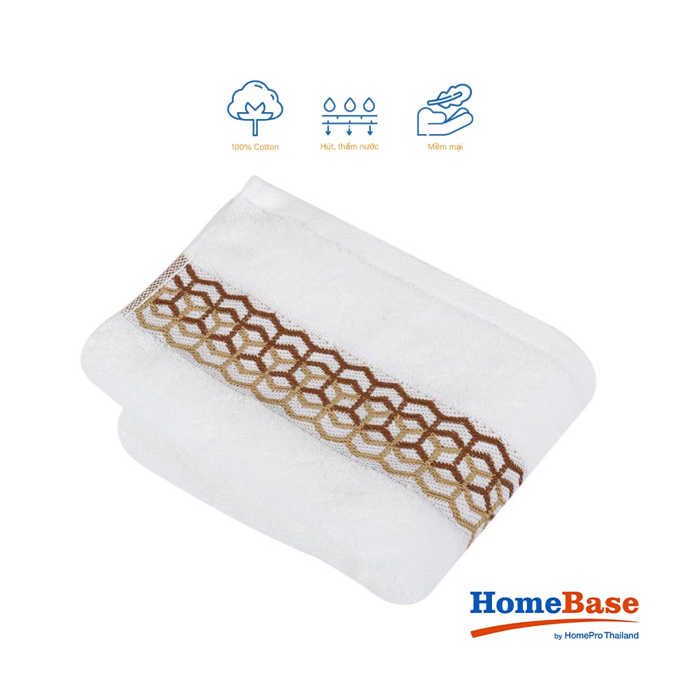HomeBase HLS Khăn tắm 100% cotton, siêu dày mềm mịn thấm nước nhập khẩu từ Thái Lan chuẩn khách sạn 38x81cm - trắng Chai