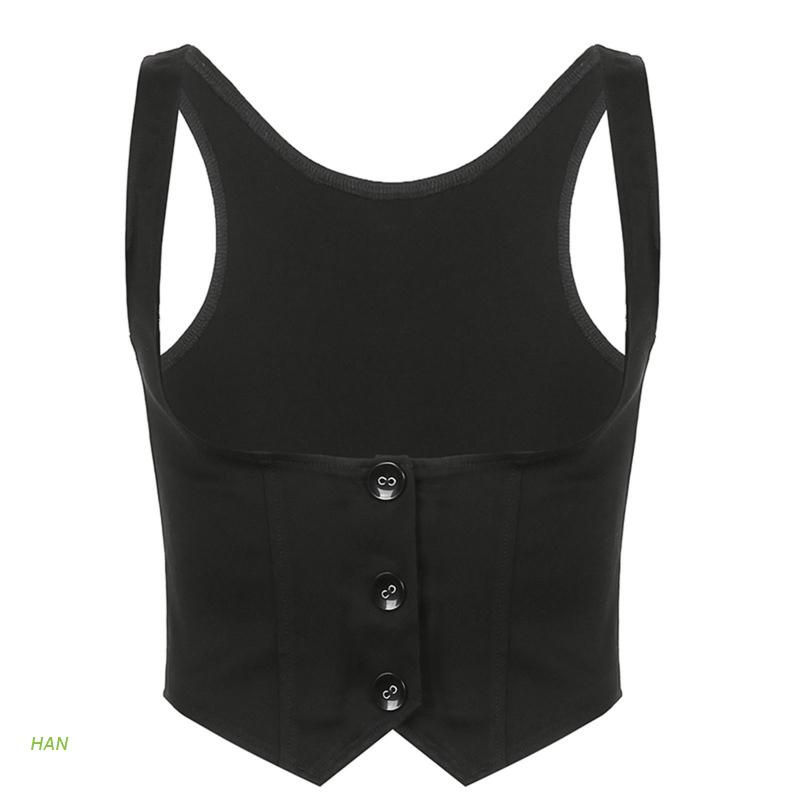 Đầm Tuxedo Mini Sát Nách 3 Nút Màu Đen Trơn Phong Cách Gothic Cổ Điển Cho Nữ