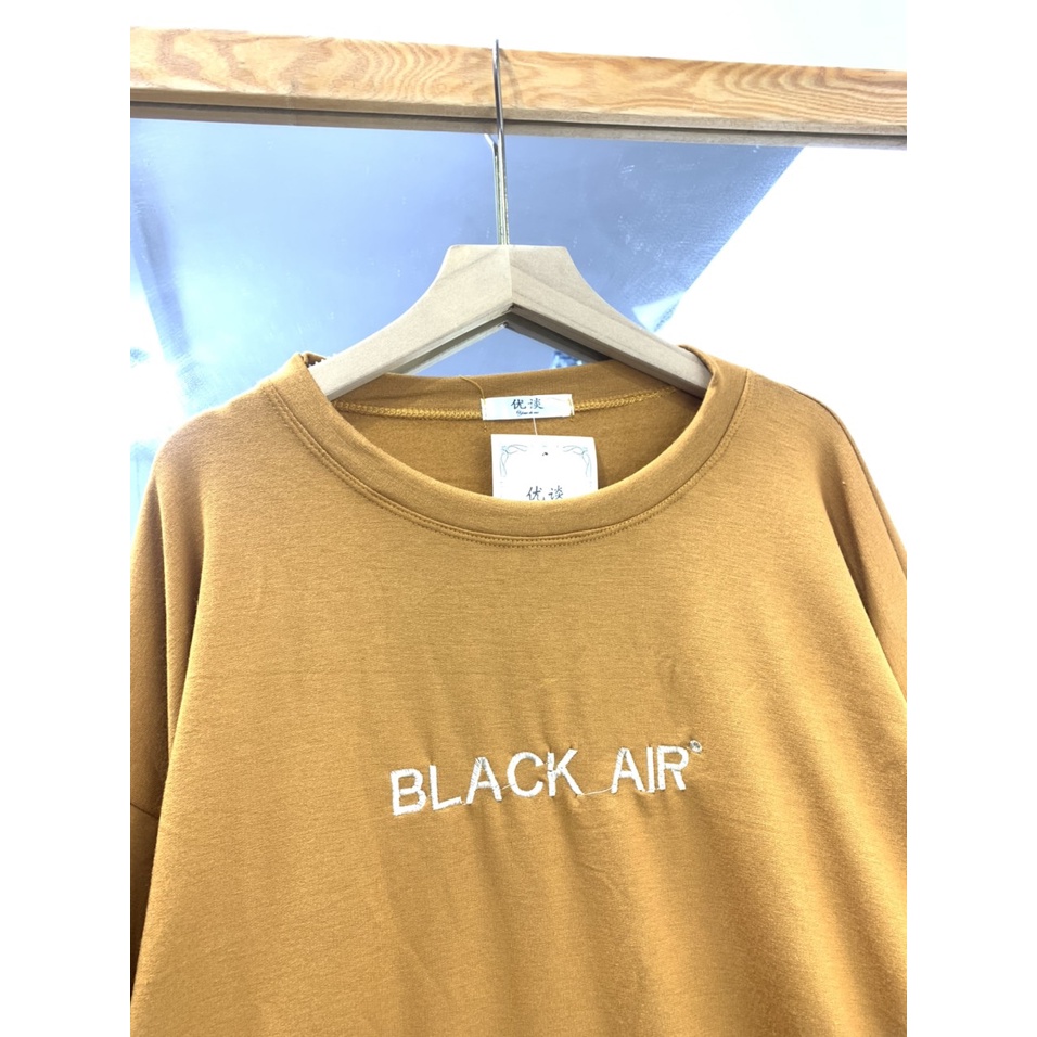 Áo Nỉ Black Air Mee nữ - Sweater tay bồng dáng rộng nỉ bông. thun dài tay thêu chữ phong cách Hàn Quốc | WebRaoVat - webraovat.net.vn